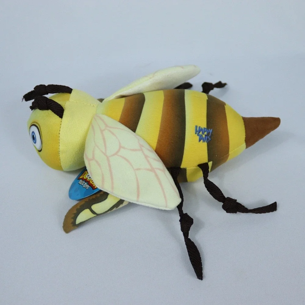 Happy Tails Doodles Honey Bee Plush Dog Toy Crinkle & Squeak‎ New with Tag